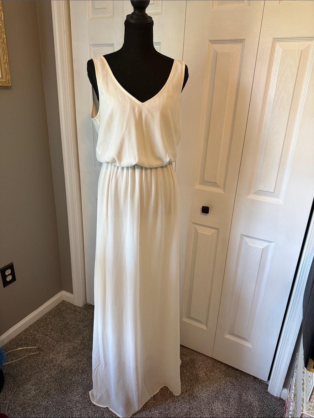 Show Me Your MuMu Cream V-Neck Maxi Dress